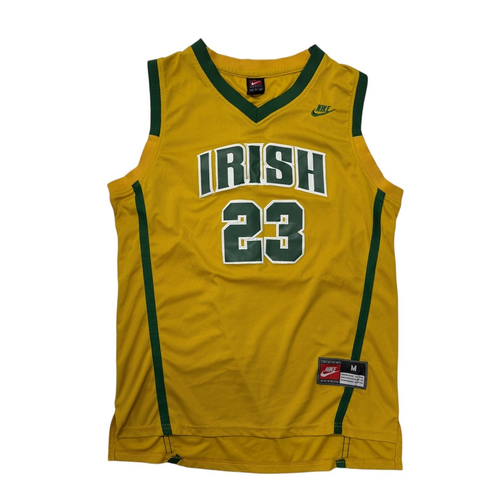 Nike LeBron James Irish 23 Basketball Jersey Mens Medium Gold High School